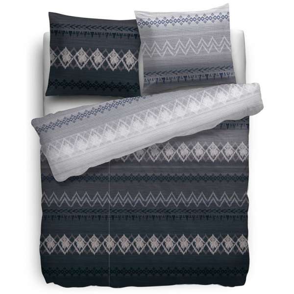 HnL Flanell Bettwäsche Nox 155x220 cm grey