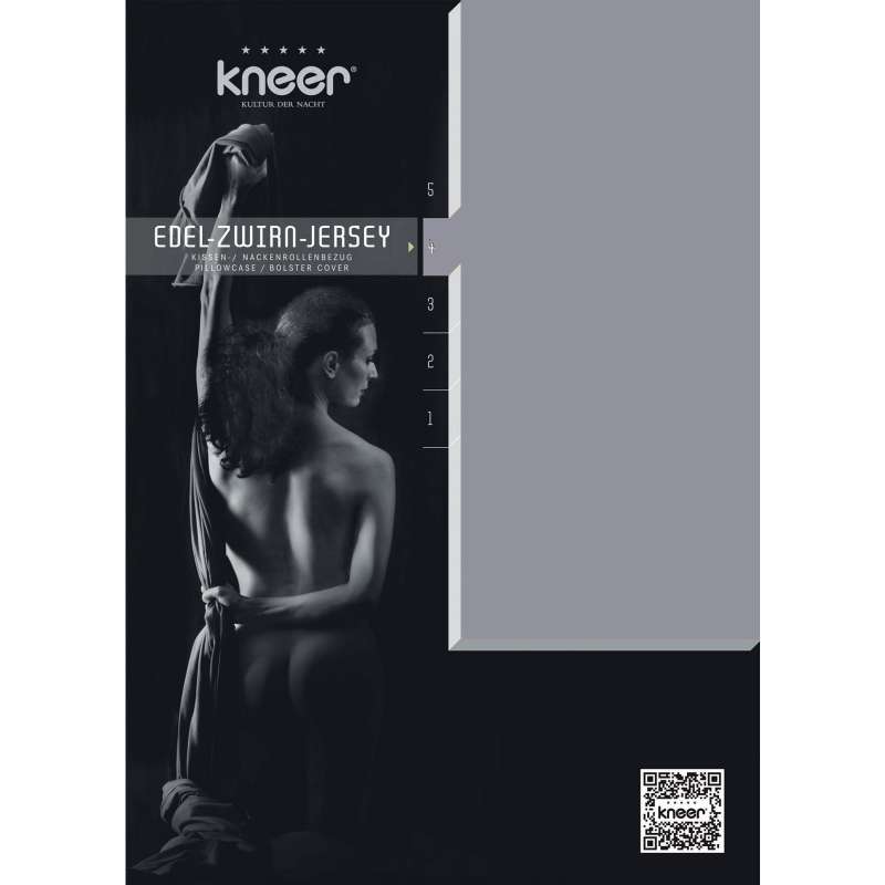 Kneer Edel-Zwirn-Jersey Kissenbezug Q20 Farbe platin Größe 40x80 cm