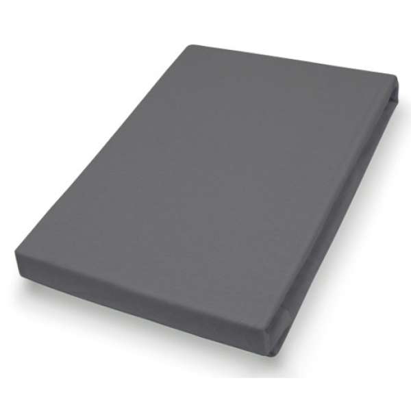Hahn Haustextilien Jersey-Spannlaken Basic Größe 90-100x200 cm Farbe anthrazit