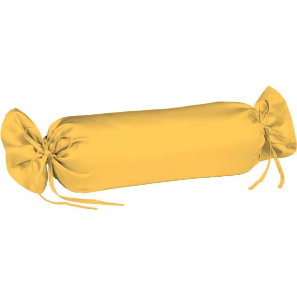 Fleuresse Mako-Satin-Kissenbezug uni colours Farbe sonne 2349 Nackenrollenbezug 40x15 cm