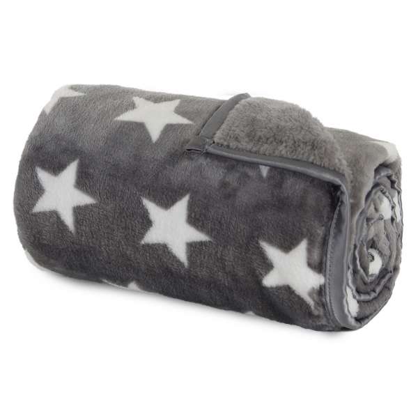 babybay Kuscheldecke, dunkelgrau Sterne weiß