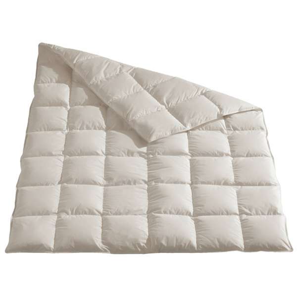 Häussling Daunen-Kassettendecke Moschus royal warm 200x200 cm Winterdecke natur