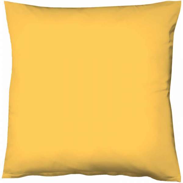 Fleuresse Mako-Satin-Kissenbezug uni colours Farbe sonne 2349 Größe 50x50 cm
