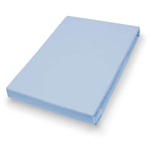 Hahn Haustextilien Jersey-Spannlaken Basic Größe 140-160x200 cm Farbe blue sky