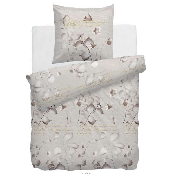 HnL Mako-Satin-Bettwäsche Bello taupe 135x200 cm