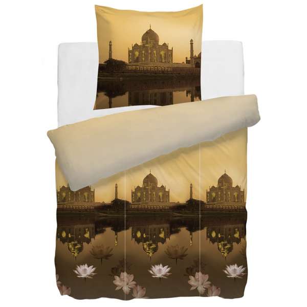 HnL Mako Satin Wendebettwäsche Taj Mahal 135x200 cm