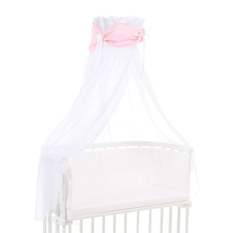 babybay Himmel Organic Cotton mit Schleife für alle Modelle, rose Sterne weiß