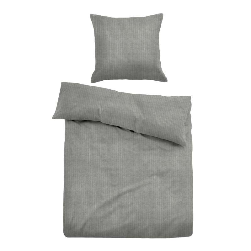 Tom Tailor Melange Flanell-Bettwäsche 0849915-844 Größe 135x200 cm 80x80 cm grey