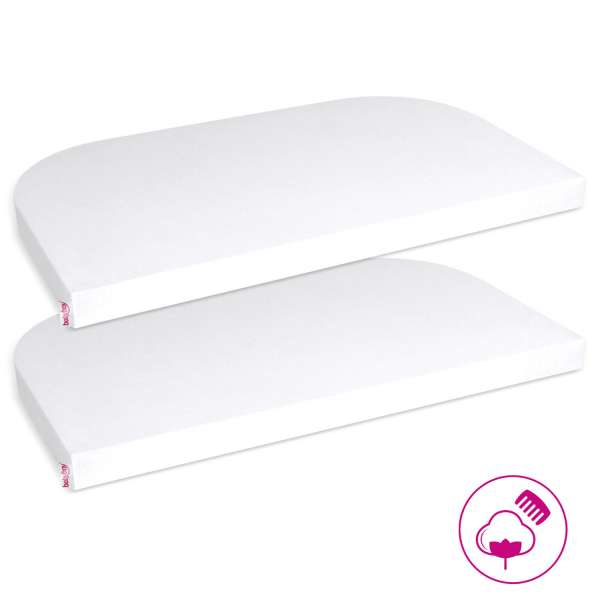 babybay Jersey Spannbetttuch Doppelpack für Maxi, Boxspring, Trend und Comfort, weiß