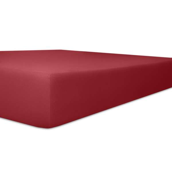 Kneer Exclusiv Stretch Spannbetttuch für hohe Matratzen & Wasserbetten Qualität 93, karmin, 90-100x1