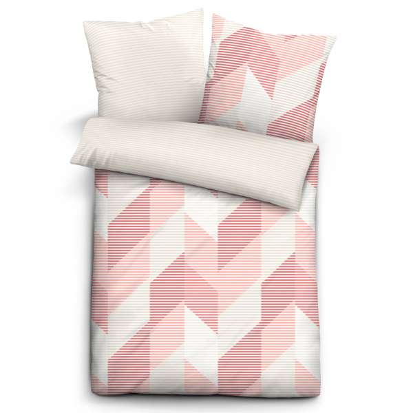 Biberna Mako Satin Wendebettwäsche 68575-110 Größe 135x200/80x80 cm rosé