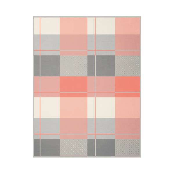 Biederlack Wohndecke Colour Cotton Karo korallrosa, Größe 150x200 cm