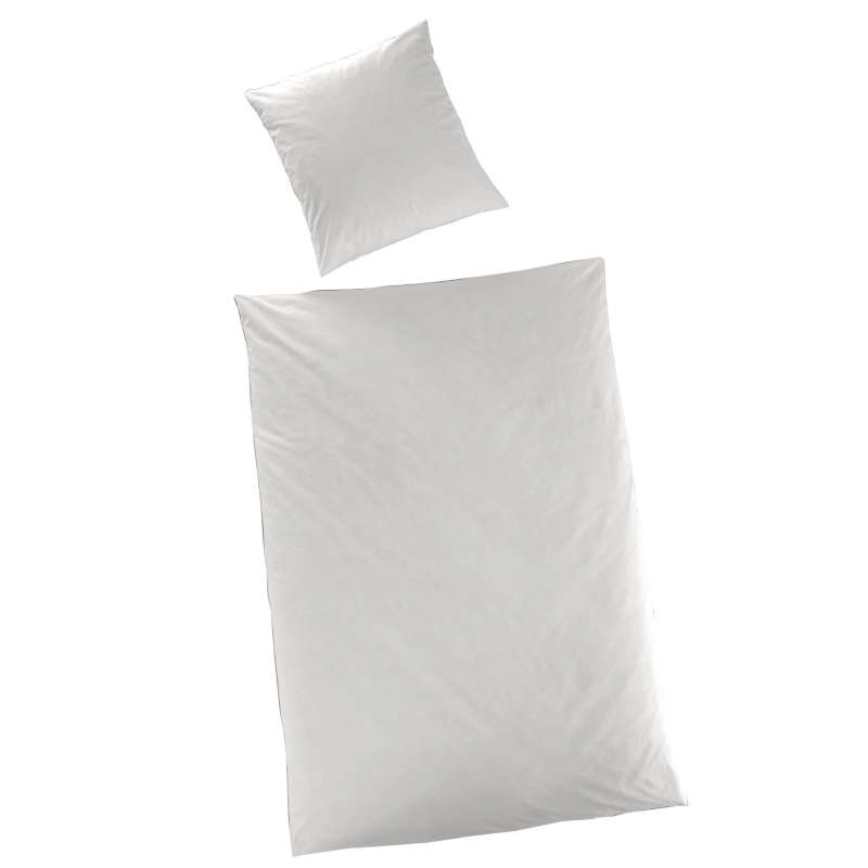 Hahn Haustextilien Luxus-Satin Bettwäsche uni Farbe weiß Größe 135x200 cm