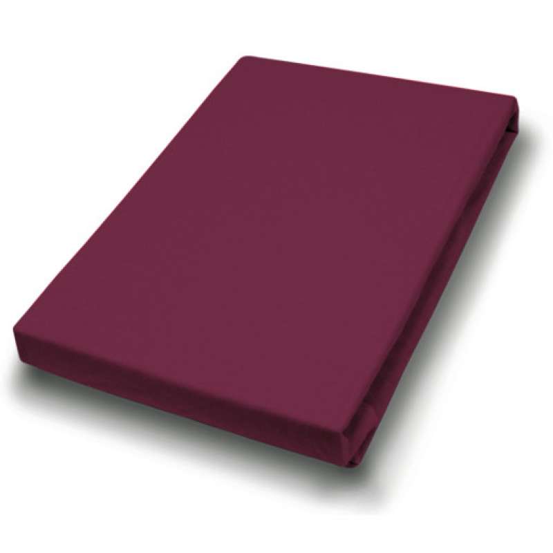 Hahn Haustextilien Jersey-Spannlaken Basic Größe 90-100x200 cm Farbe bordeaux