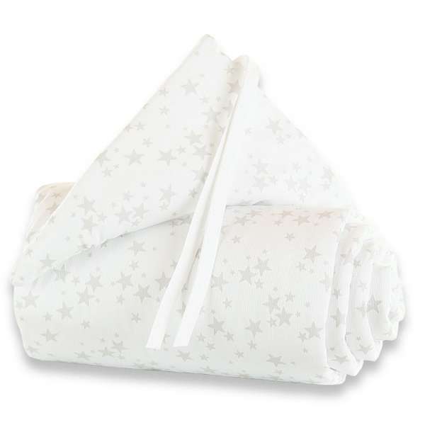 babybay Nestchen Piqué für Maxi, Boxspring und Comfort, weiß Sterne perlgrau