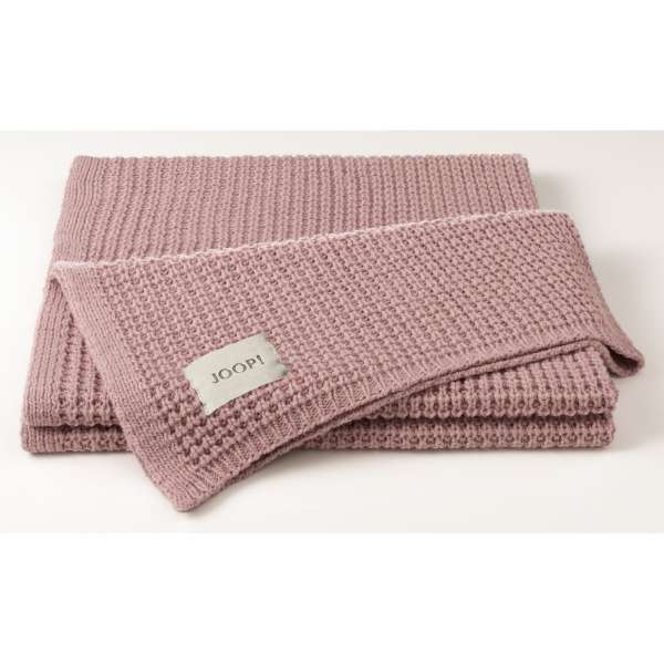 JOOP Wohnplaid Knit Größe 130x180 cm Rosé