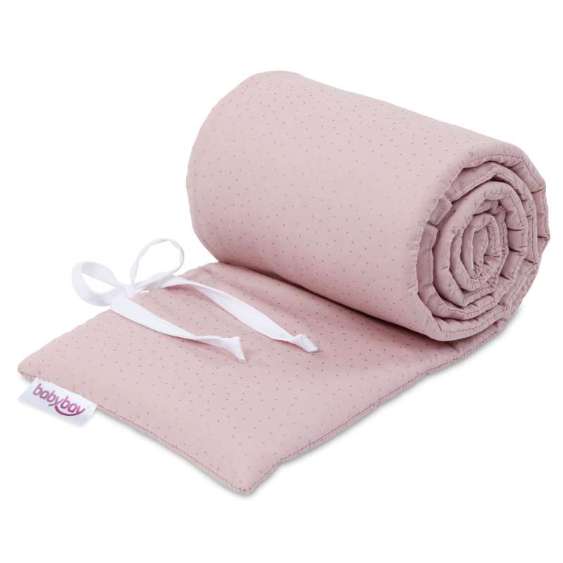 babybay Nestchen Organic Cotton Royal passend für Modell Boxspring XXL, rosé Glitzerpunkte gold