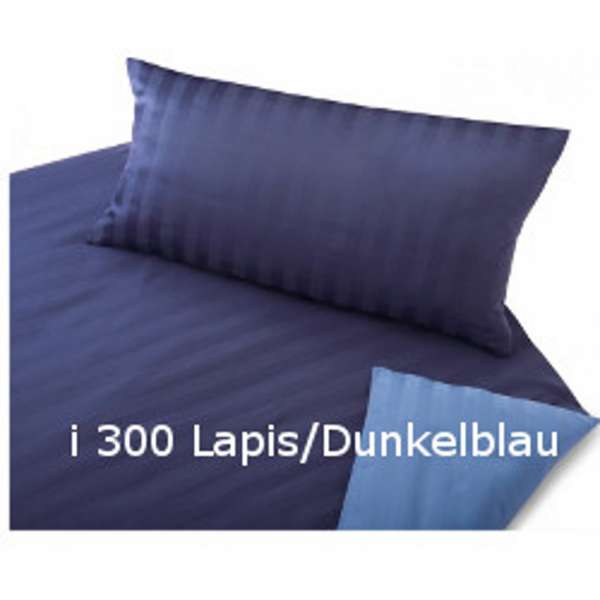 Cotonea Satin Wende-Bettwäsche kbA Linea lapis/dunkelblau 200x200+40x80 cm