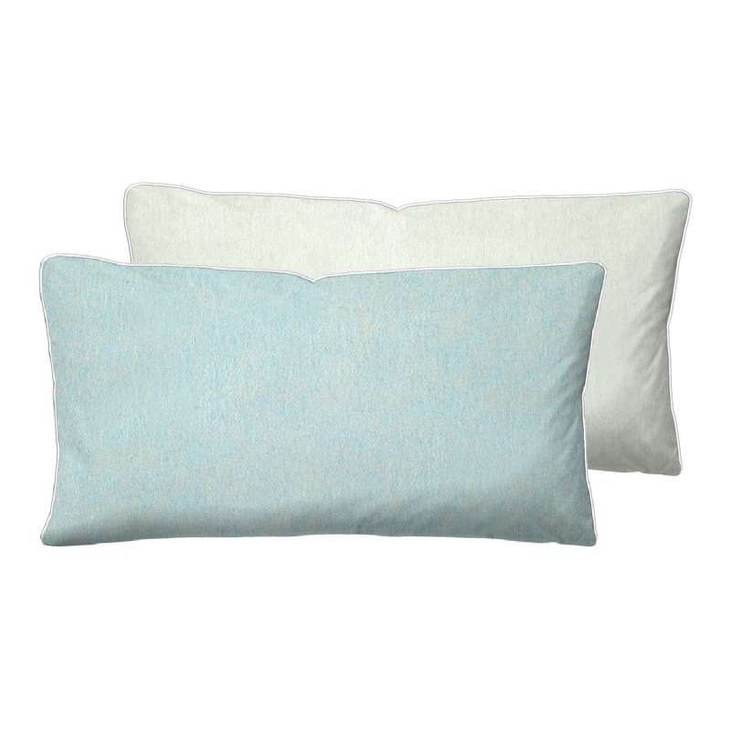 Biberna Melange Flanell-Wendekissenbezug 0840500-222, Größe 40x80 cm, ciel