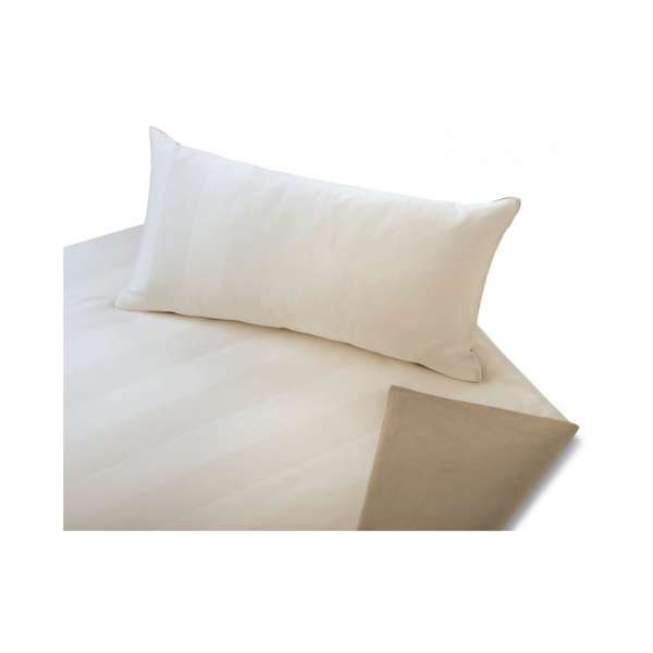 Cotonea Satin/Biber-Wende-Bettwäsche kbA Tandem 155x220 cm + 80x80 cm,weiss-sand