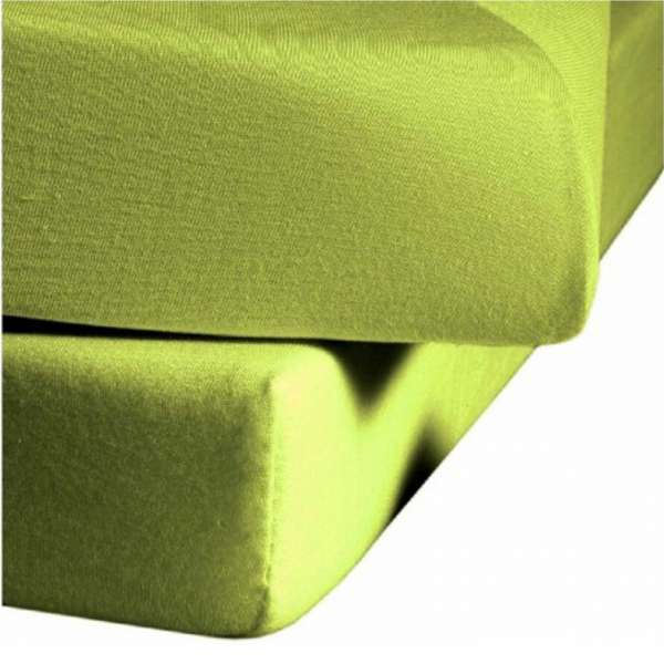 Fleuresse Mako-Jersey-Spannlaken Jenny C Farbe apfelgrün 7041 Größe 100x220 cm