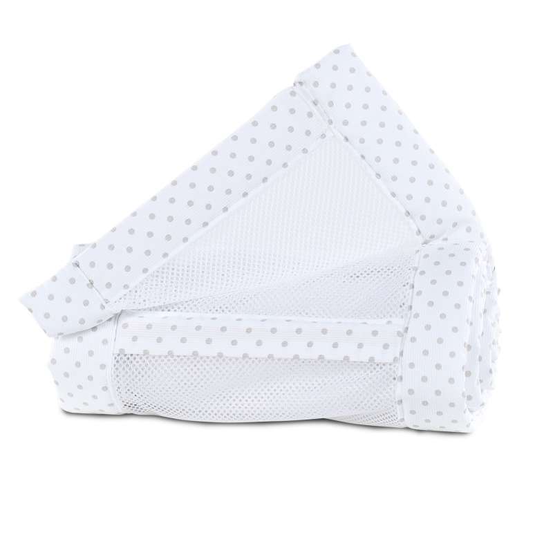 babybay Nestchen Mesh-Piqué für Maxi, Boxspring und Comfort, weiß Punkte perlgrau