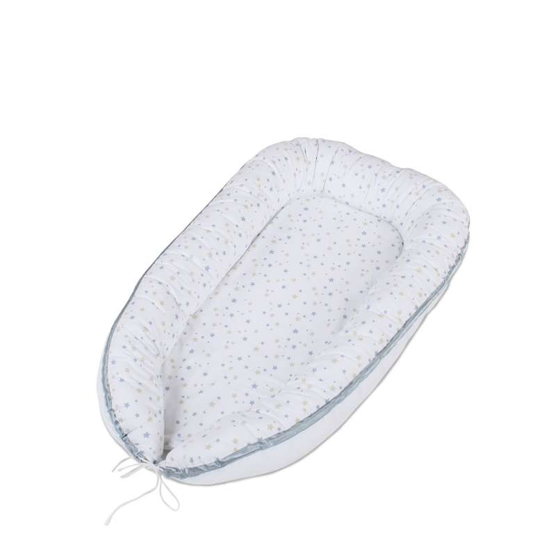 babybay Kuschelnest, weiß Sternemix sand/azurblau