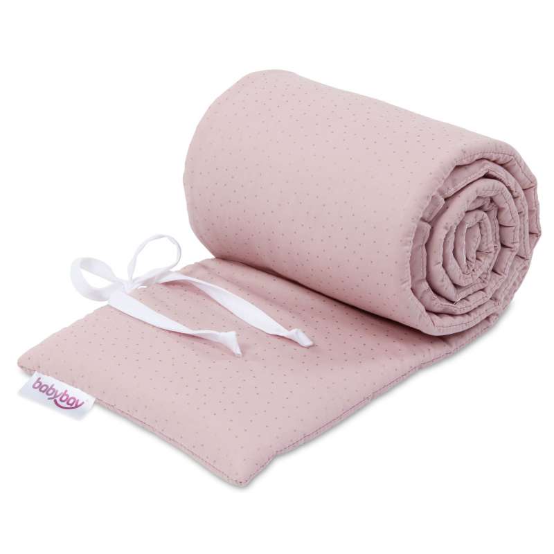 babybay Nestchen Organic Cotton Royal passend für Modell Original, rosé Glitzerpunkte gold