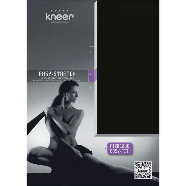 Kneer Nackenstützkissen-Fixbezug Easy-Stretch Q25 Farbe schwarz Größe 30/60x40/70 cm