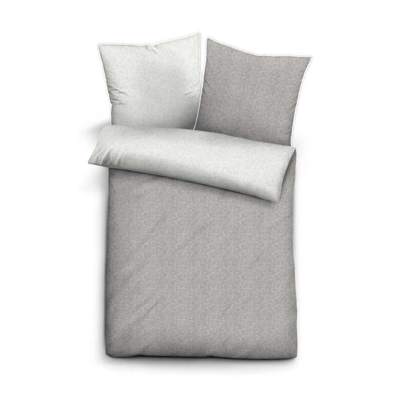 Biberna Melange Flanell-Wendebettwäsche 0840500-017, Größe 155x220 cm, sturmgrau