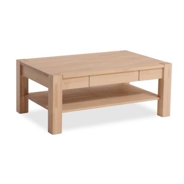 DICO Möbel Couchtisch CS 200 B Massivholz Buche/Wildeiche Größe 120x80 cm mit Ablage und Schublade