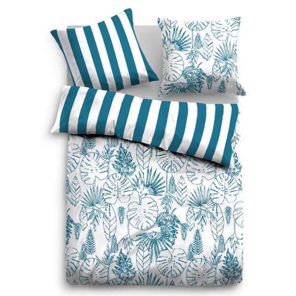 Tom Tailor Satin-Wendebettwäsche 69904-824 Größe 135x200/80x80 cm blau