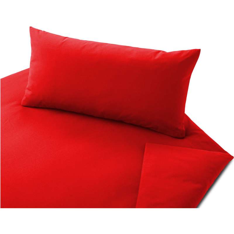 Cotonea Bettwäsche-Set Renforce, Größe 155x220+80x80 cm, Farbe rot