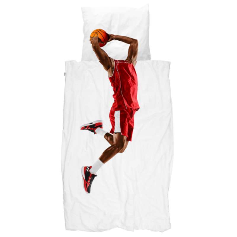 Snurk Bettwäsche Basketball, Größe 135x200/80x80 cm, red