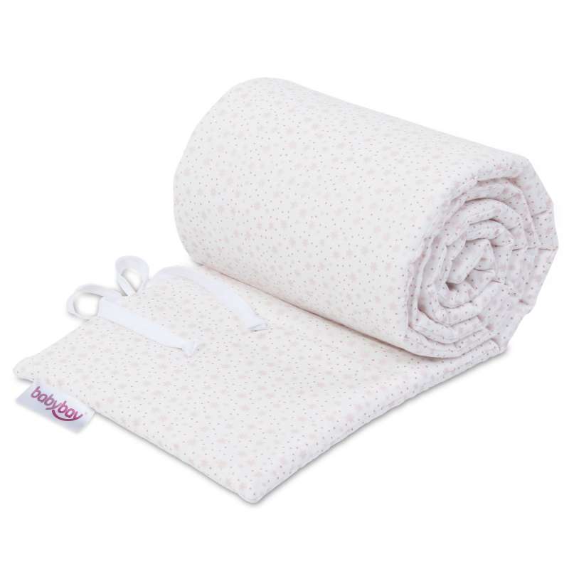 babybay Nestchen Organic Cotton passend für Modell Boxspring XXL, weiß Glitzersterne rosé