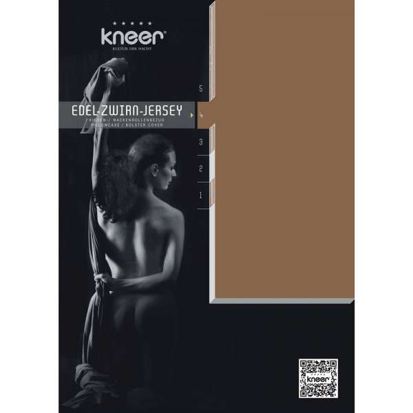 Kneer Edel-Zwirn-Jersey Kissenbezug Q20 Farbe toffee Größe 40x80 cm