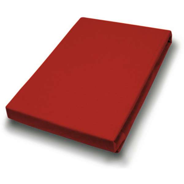 Hahn Haustextilien Jersey-Spannlaken Basic Größe Größe 140-160x200 cm Farbe rot