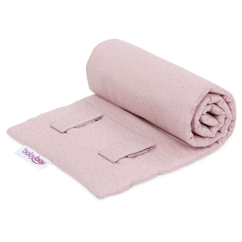 babybay Gitterschutz Organic Cotton Royal für Verschlussgitter alle Modelle, rosé Glitzerpunkte gold