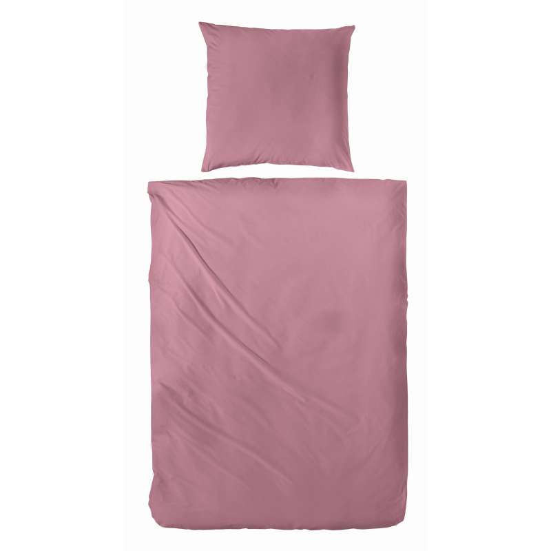 Hahn Haustextilien Luxus-Satin Bettwäsche uni Farbe rosenholz Größe 200x200 cm