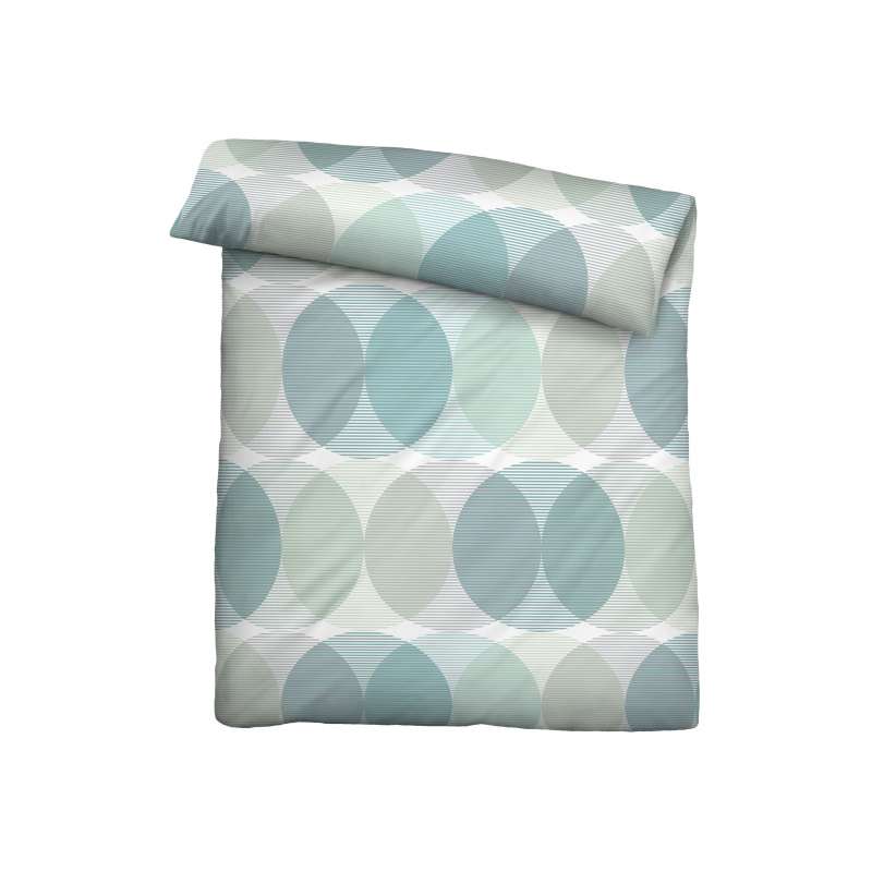 Biberna Tencel Bettwäsche Kreise, 135 x 200 cm + 80 x 80 cm, aqua