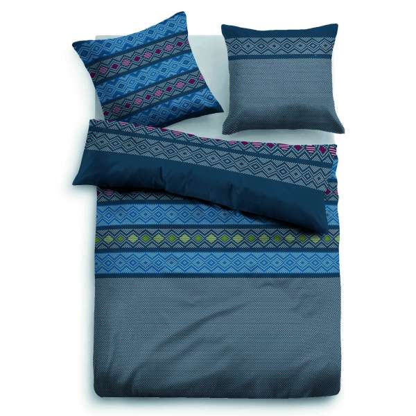 Tom Tailor Flanell-Bettwäsche 9593-824 blau 200x200 cm