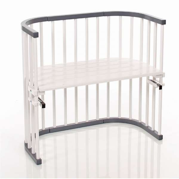 babybay Original Beistellbett, schiefergrau/weiß lackiert