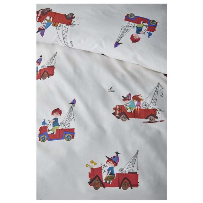 beddinghouse X Fiep Bettwäsche Kraanwagen, Größe 100x135/40x60 cm, red