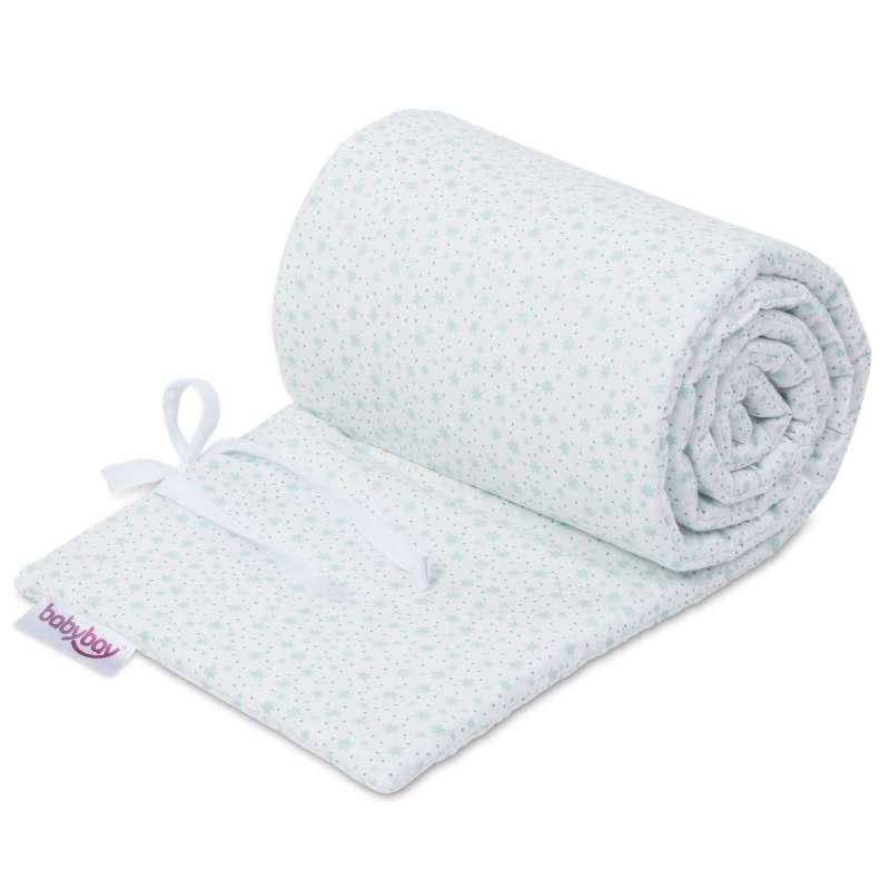 babybay Nestchen Organic Cotton passend für Modell Boxspring XXL, weiß Glitzersterne mint