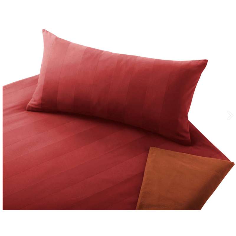 Cotonea Satin/Biber-Wende-Bettwäsche kbA Tandem Größe 155x220 + 40x80 cm, cerise-Orange