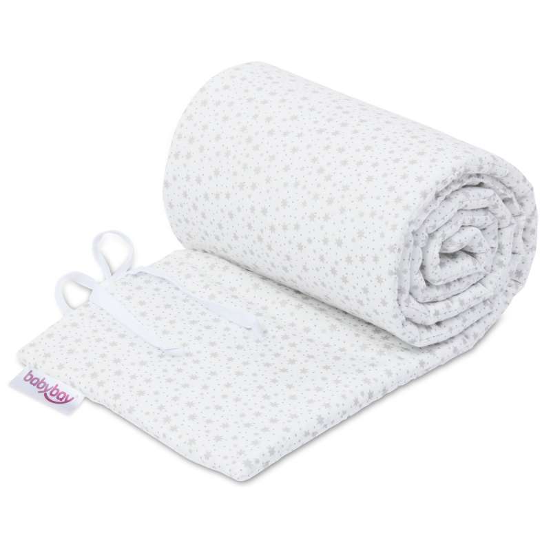 babybay Nestchen Organic Cotton passend für Modell Boxspring XXL, weiß Glitzersterne silber