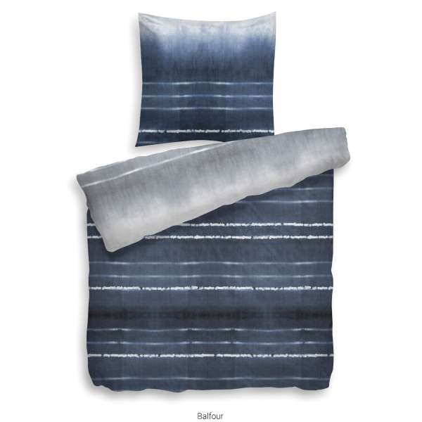 Heckett Lane Velvet Touch Wendebettwäsche Balfour Größe 135x200 cm, blau grau