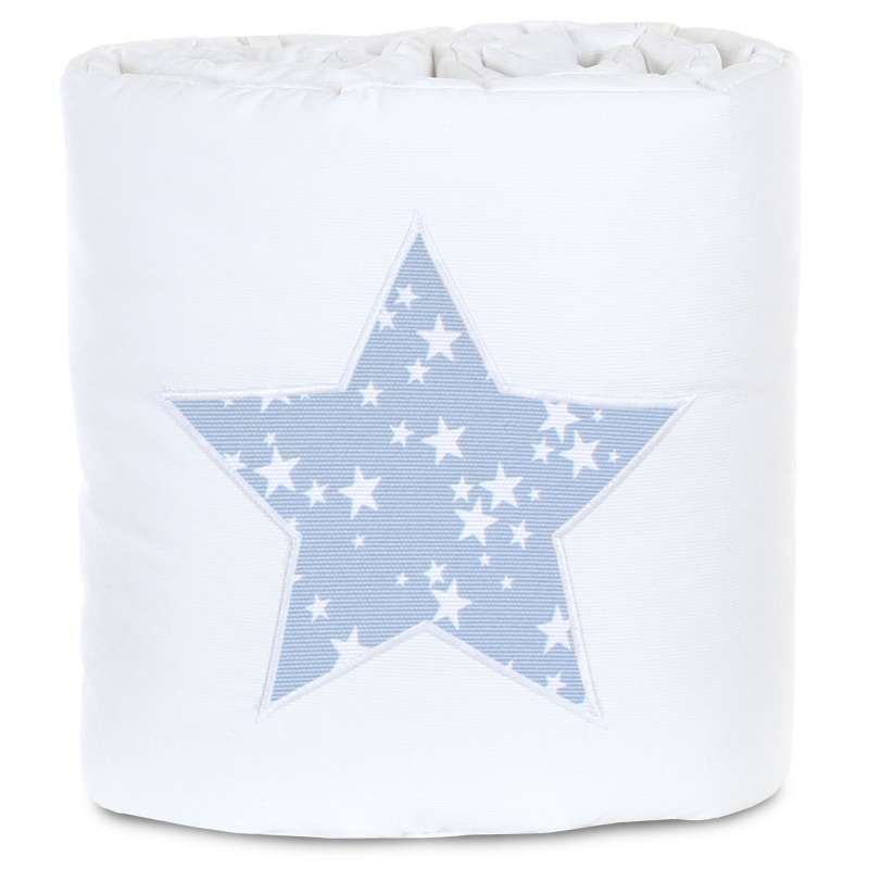 babybay Nestchen für Original, weiß Applikation Stern azurblau Sterne weiß