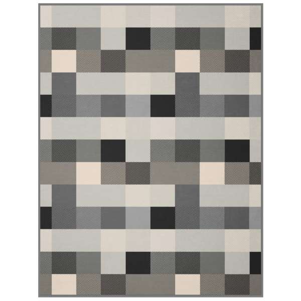 Biederlack Wohndecke Cotton Home 150x200 cm Grey Checked