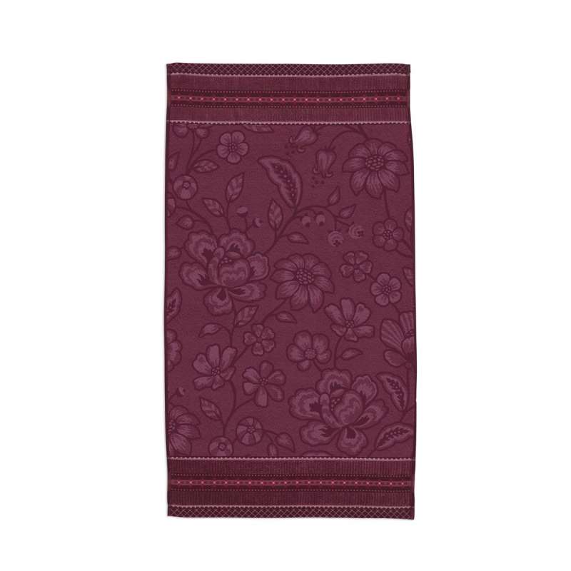 PiP Jasmin Jacquard Handtuch dunkelrosa 55 x 100 cm